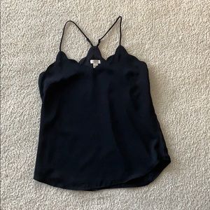 Black scalloped tank